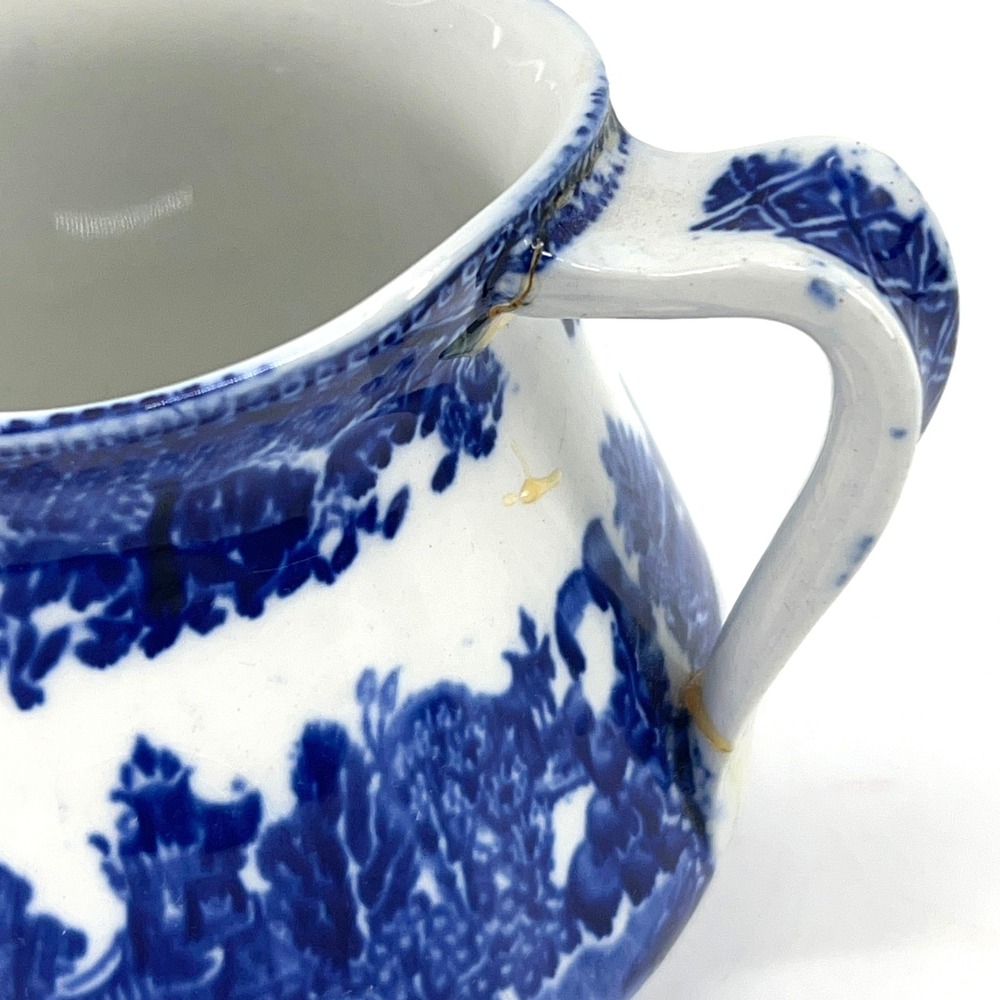 Ye Olde Willow Blue White Transferware Pitcher Creamer Stoke on Trent England - Picture 6 of 10